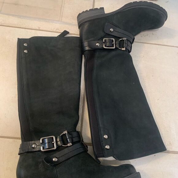 Earth | Sierra black leather knee high boots - Picture 12 of 12